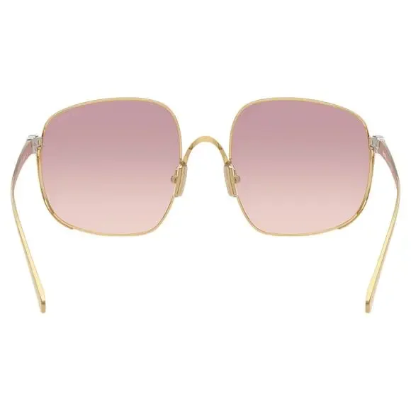 New MIU MIU Sunglasses MU A57S 5AK40S Gold Metal Square Oversized Gradient Lens - Picture 5 of 7